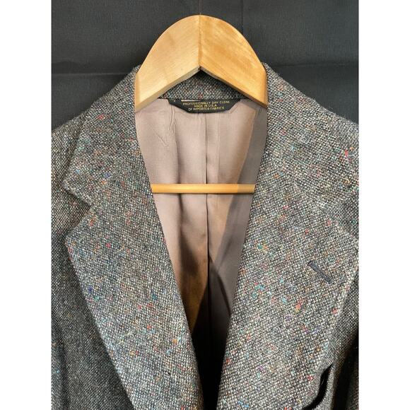 Vintage Huntington Donegal Handwoven Tweed Sack Coat 3 Roll 2 Ivy 40R